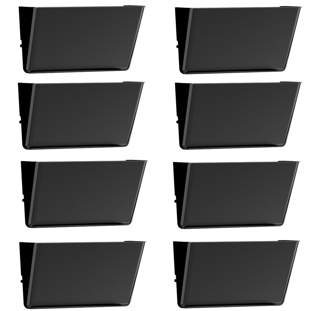 Gawerk Clear Acrylic Single Pocket, Plastic Hanging Wall Mount 8 Pack, Black