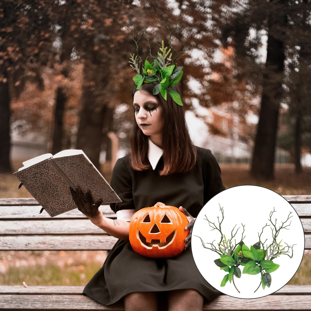Branch Leaves Headband Costumes Antlers Fawn Horn Hair Accessories for Girls
