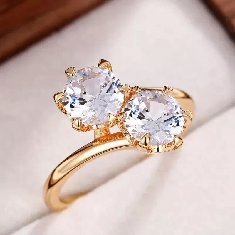 3.5Ct Round Lab Diamond Wedding Ring in 14K Yellow Gold