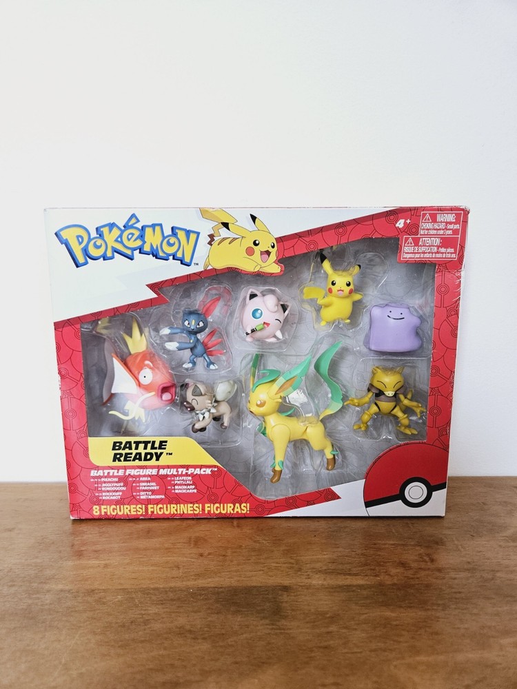Pokemon Battle Figure Multipack 8 Figures Pikachu Abra Rockruff Ditto Open Box