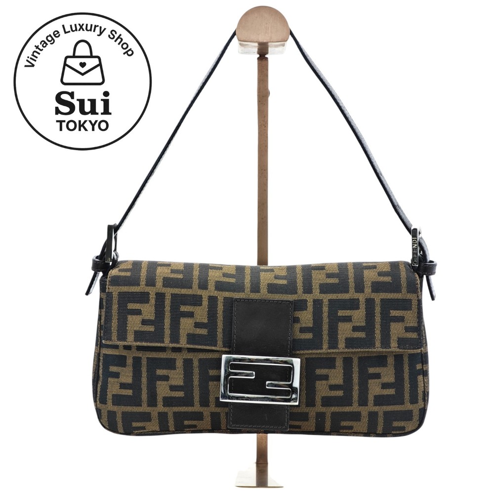 FENDI Zucca Mamma Baguette Brown Canvas Shoulder Bag 2370 26424 008【Condition:S】