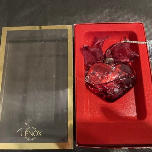 Lenox German Lead Crystal Ruby Heart Ornament Under 80 Characters