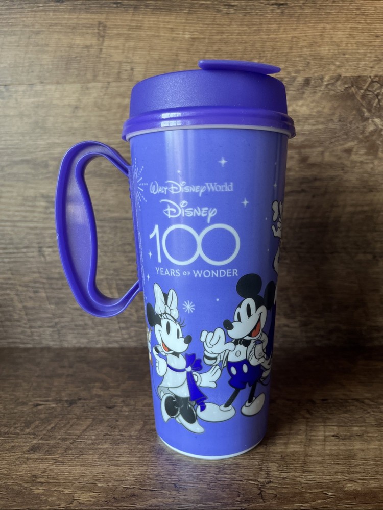 Walt Disney World 100 Years of Wonder Resort Refillable Tumbler Cup Mug Purple