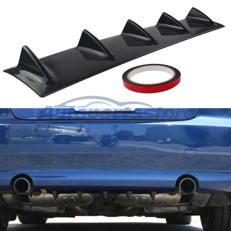 Car ABS Plastic Lower Rear Body Bumper Diffuser Shark 5 Fin Spoiler Gloss Black