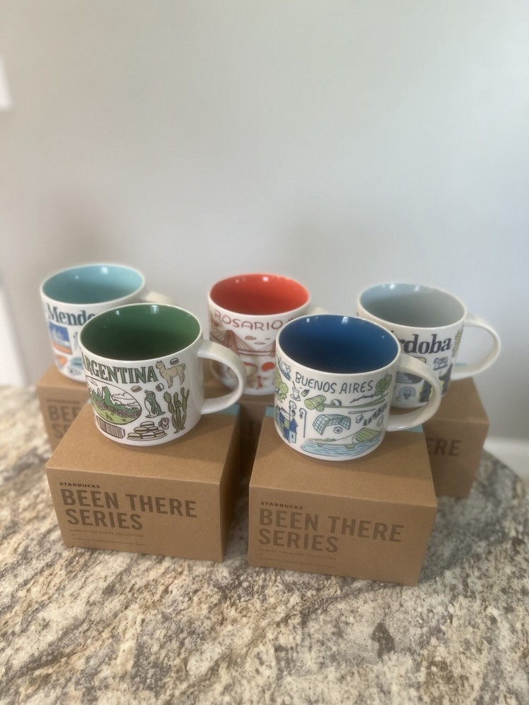 Starbucks Been There Mugs Lot of 5 Argentina Buenos Aires Rosario