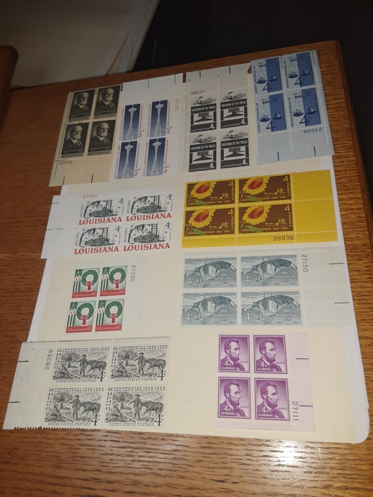 Vintage US Stamps 20 MNHOG 4c Plate Blocks Collectible Lot SL 6283