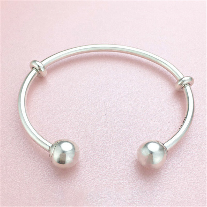 New 100% Authentic 925 Sterling Silver Moment Open Bangle Charm Bracelet