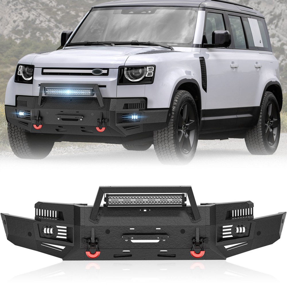Front Bumper W/ Skid Plate &Sensor Holes For 2020-2024 Landrover Defender 90 110