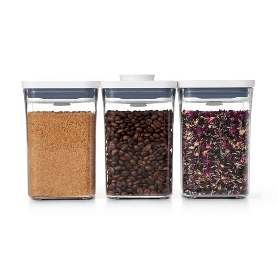 OXO SoftWorks 3-Piece POP Food Storage Container Value Set, Clear/White