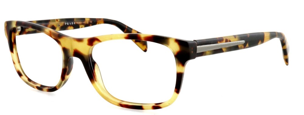 Prada VPR19P 7SO-1O1 53mm Blonde Tortoise Acetate Eyeglass Frames Made in Italy