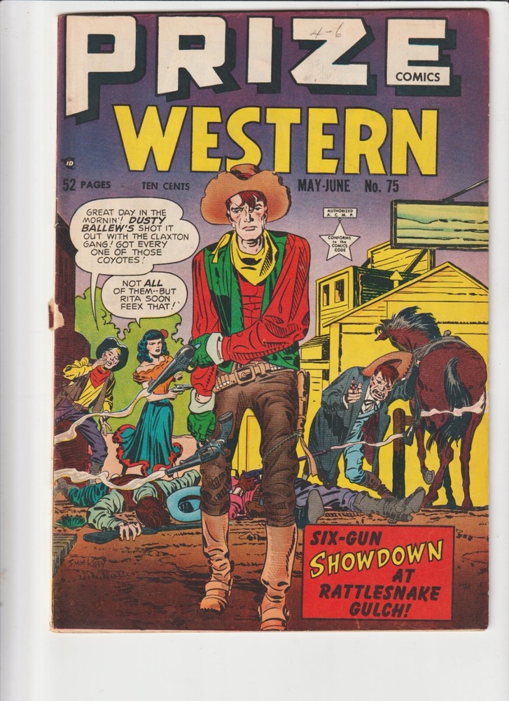 Prize Comics Western #75 1950- Severin, -KIRBY CV Six-Gun Showdown at Rattlesnak