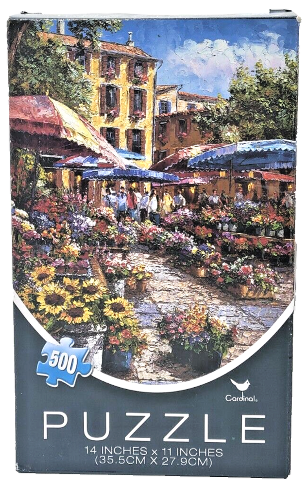Cobblestone Street Flower Market Jigsaw Puzzle by Cardinal 500 pcs 14