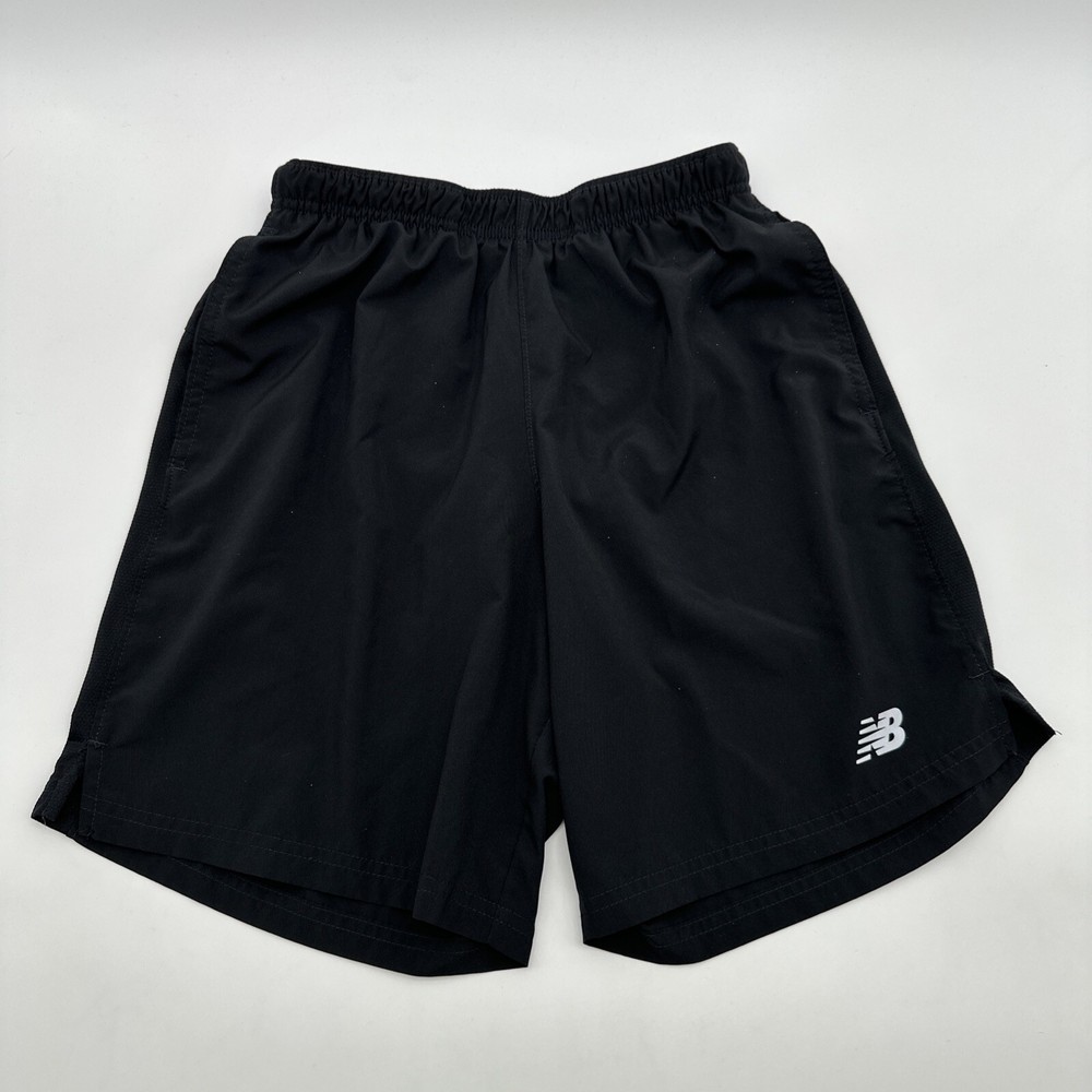 New Balance Athletic Shorts Men Small Black Logo Pockets …#21130