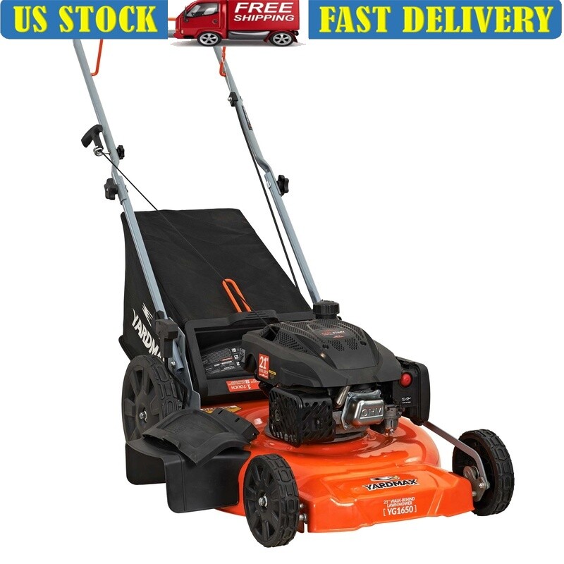 170cc 3-in-1 Gas Push Lawn Mower with High Rear Wheels and Adjustable Cutting Height