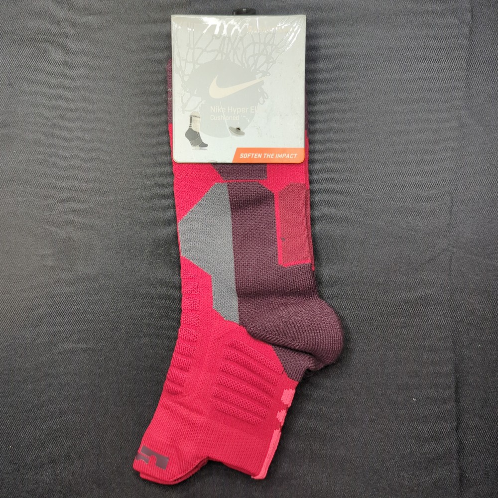 New LeBron Nike Hyper Elite Socks Red/Hyper Pink Quarter Cut Size L Basketball
