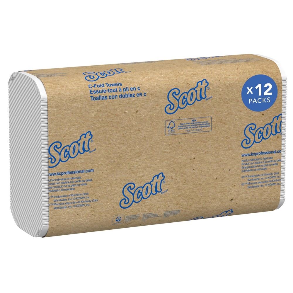 Scott Professional Essential C-Fold Folded 200 Count (Pack of 12), White