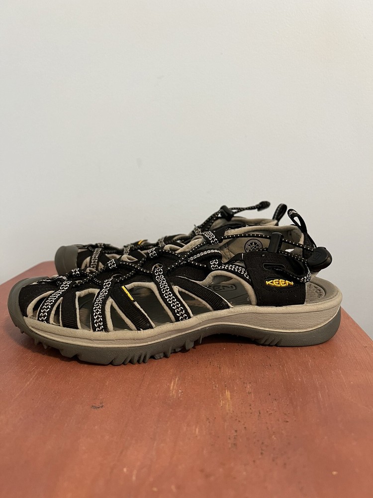 KEEN WHISPER WATERPROOF SPORT SANDALS BLACK GREY GLOW WOMENS SIZE 8