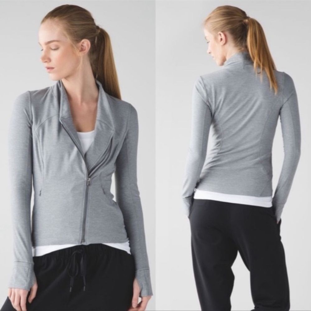 Lululemon Precision Jacket heathered gray | Women’s 6 Med | Full Zip Pockets EUC