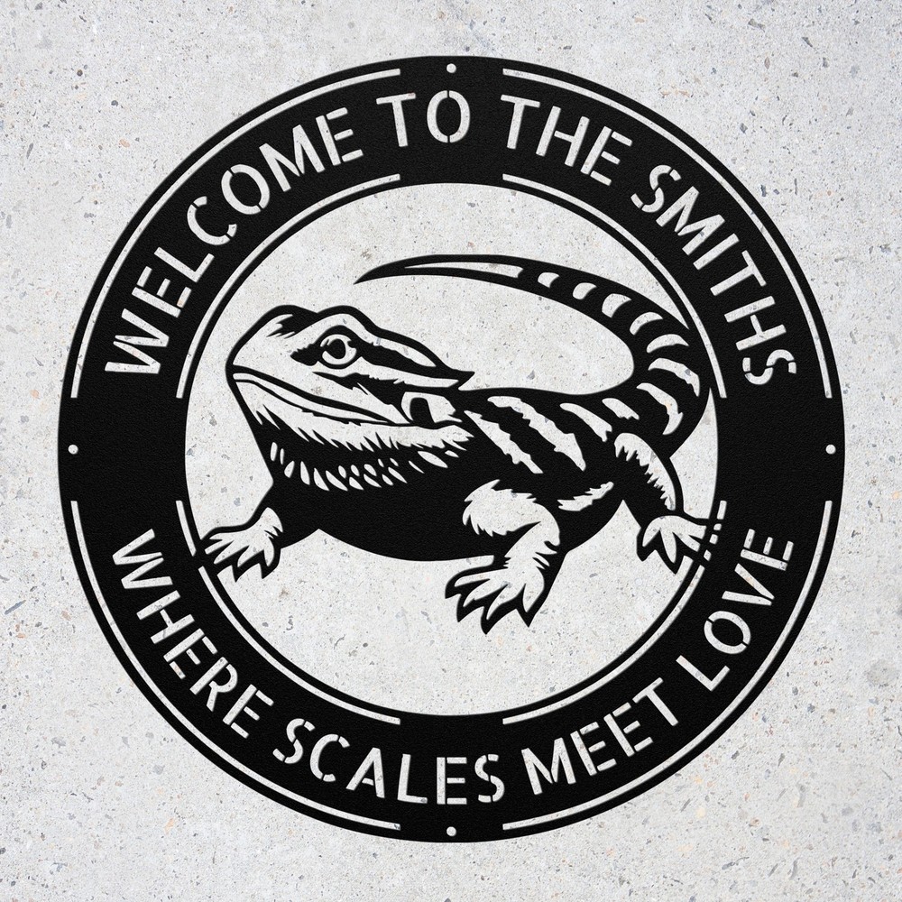 Personalized Bearded Dragon Metal Sign Custom Reptile Wall Art Lizard Lover Gift