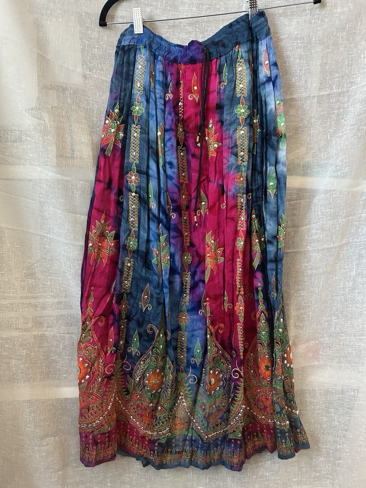 Super Colorful Dancing Skirt 100% Rayon Lightweight Gypsy Rose Free Size Cutesy