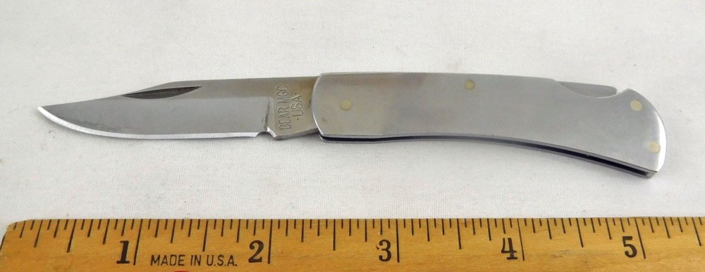 Bear MGC Folding Knife Stainless Steel 2-Dot USA Made 1998