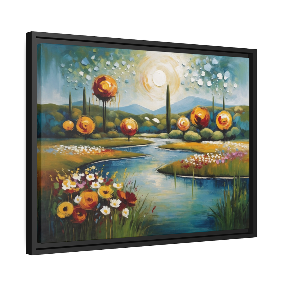 Acrylic Abstract Nature Landscape Framed Canvas Wall Art for Home Decor