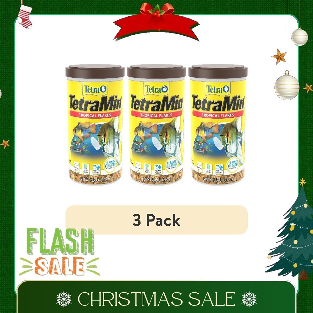 (3 pack) Tetra TetraMin Tropical Flakes Nutritionally Balanced Fish Food, 7.06oz