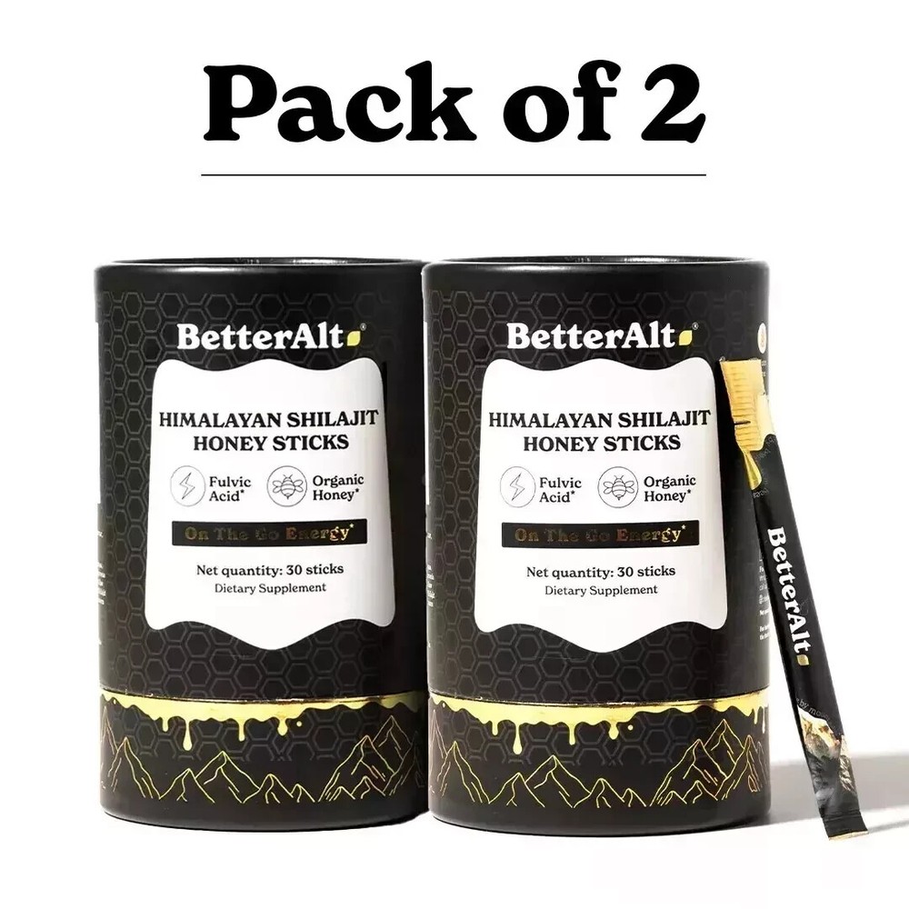 Pure Himalayan Shilajit 30 Sticks with Organic Honey - Sweeter Taste - Pack of 2