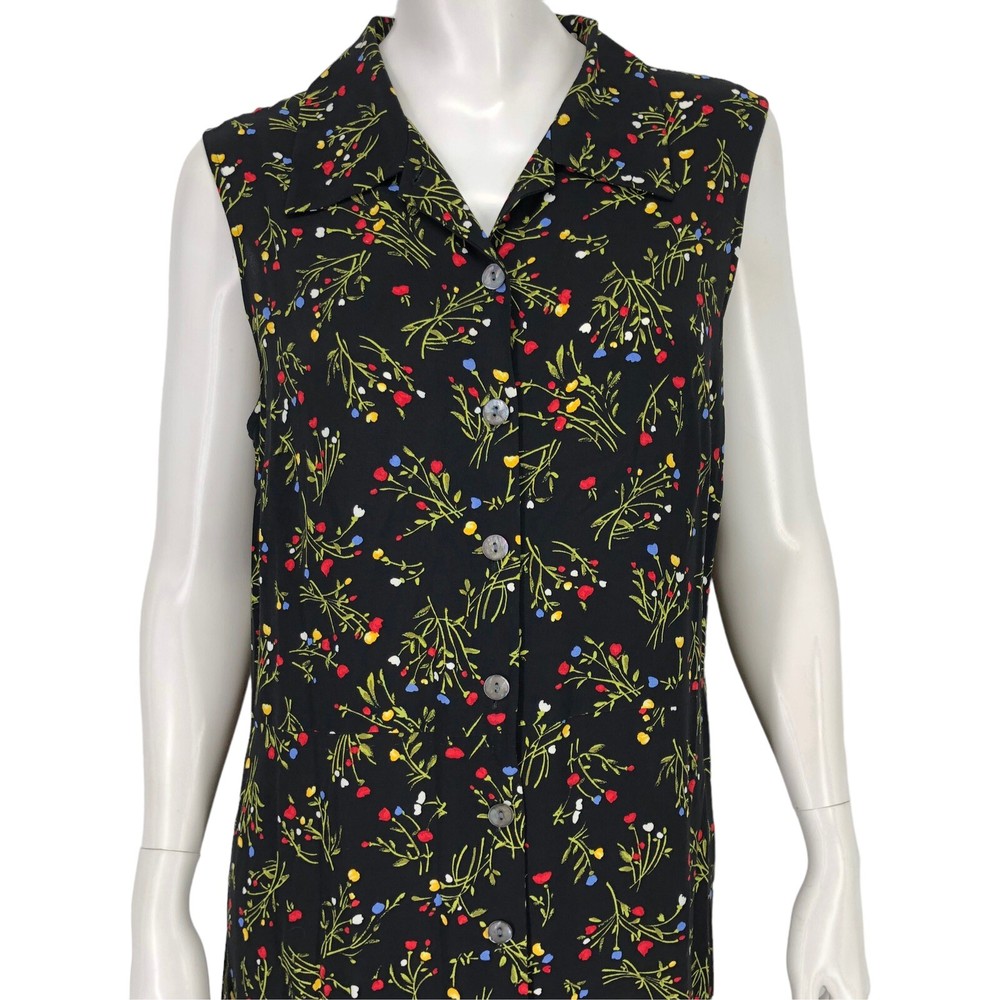 Vintage Susan Bristol Maxi Dress Womens 12 Floral Button Front Cottagecore Boho