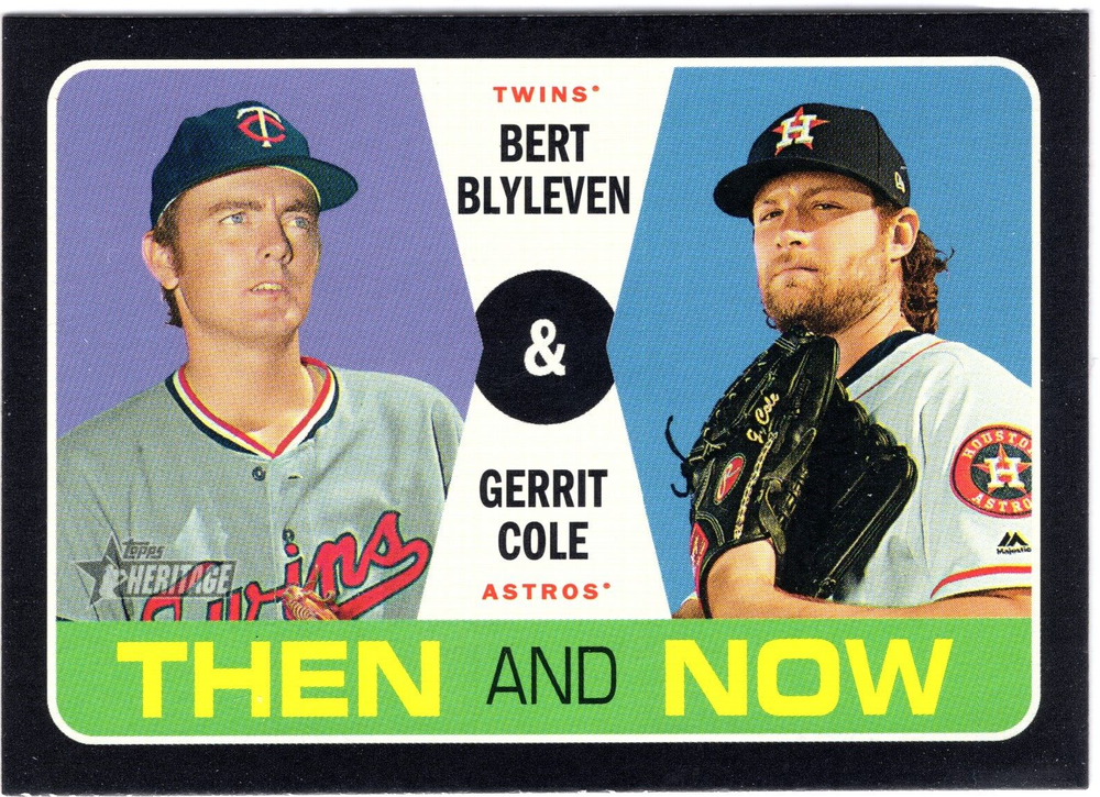 Gerrit Cole Bert Blyleven 2020 Topps Heritage Then and Now Insert TN-15  