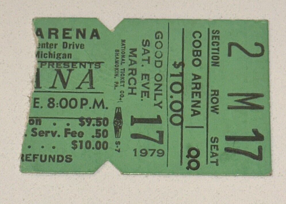 3/17/79 Santana Eddie Money Sad Cafe Cobo Arena Detroit Concert Show Ticket Stub