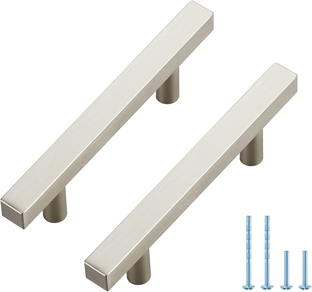20 Pack 5 Inch Brushed Nickel Cabinet Handles for Cabinets and Drawers Square...