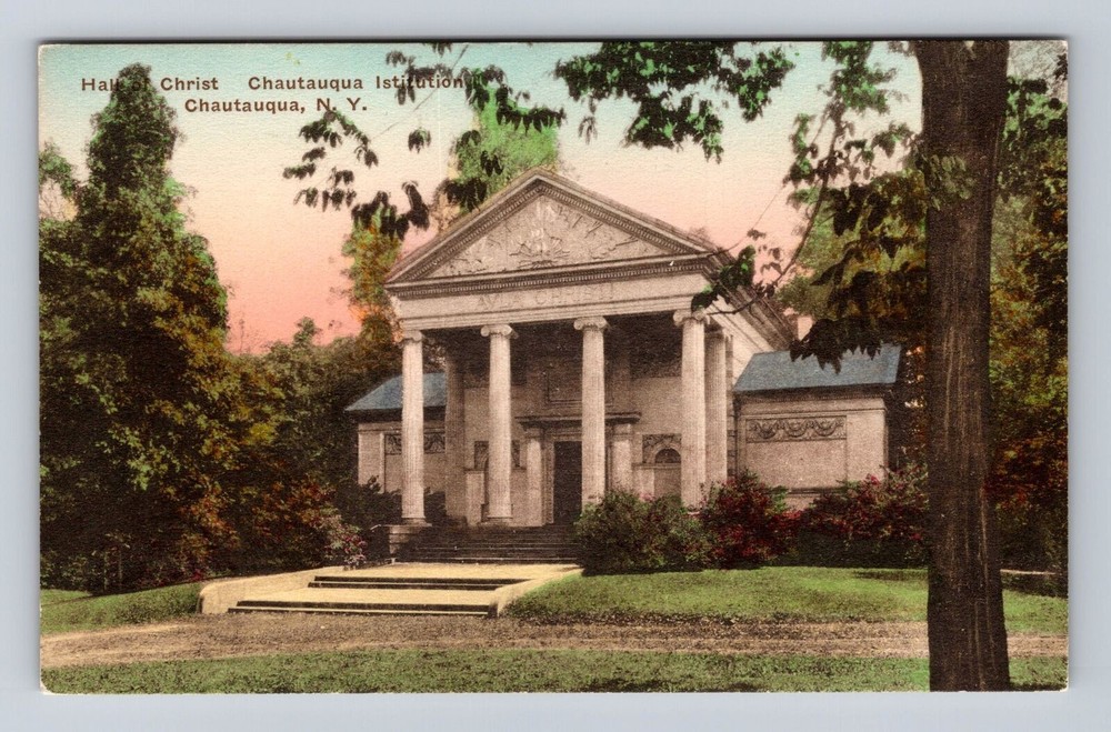 Chautauqua NY-New York, Hall of Christ, Chautauqua Institution, Vintage Postcard