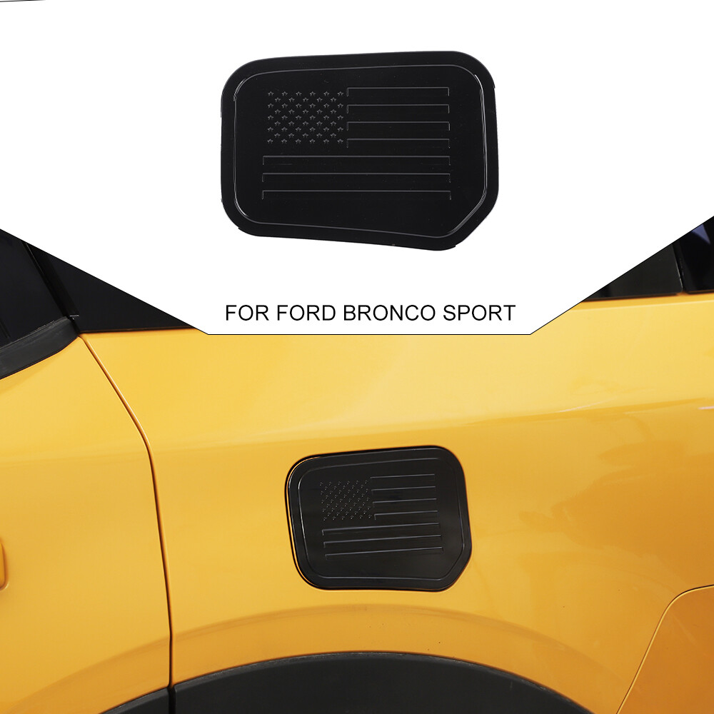 1x Fuel Filler Door Gas Tank Cap Cover Trim For Bronco Sport 2021+ Black US Flag