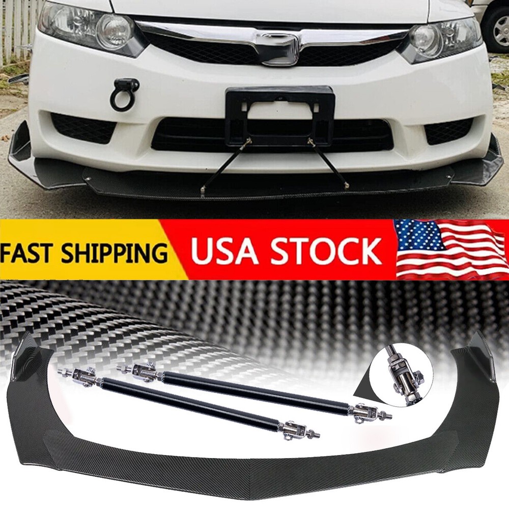 Front Lip Bumper Body Kits Splitter Spoiler Carbon Fiber For Honda