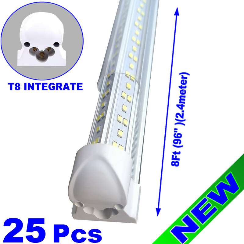 25-PACK 8Ft Led Shop Light Fixture,  Integrated 8 Foot Led Bulbs Tube Light 144w