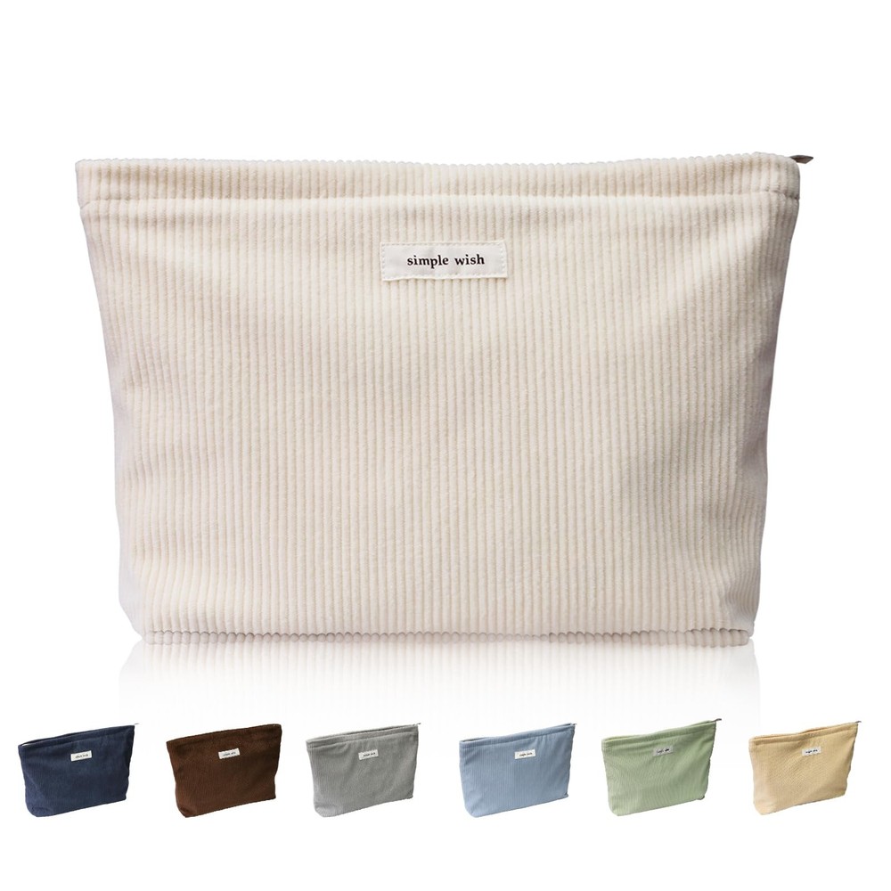 Travel Makeup Bag,Large Capacity Cosmetic Bag for Women,Corduroy Toiletry bag...