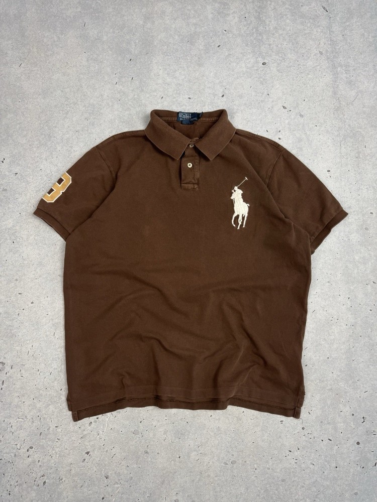 Vintage Polo Ralph Lauren Big Pony Polo Shirt Men’s size XL Brown