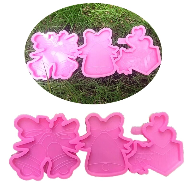Christmas Pendant Silicone Mold New Year Resin Molds for Hanging Pendant