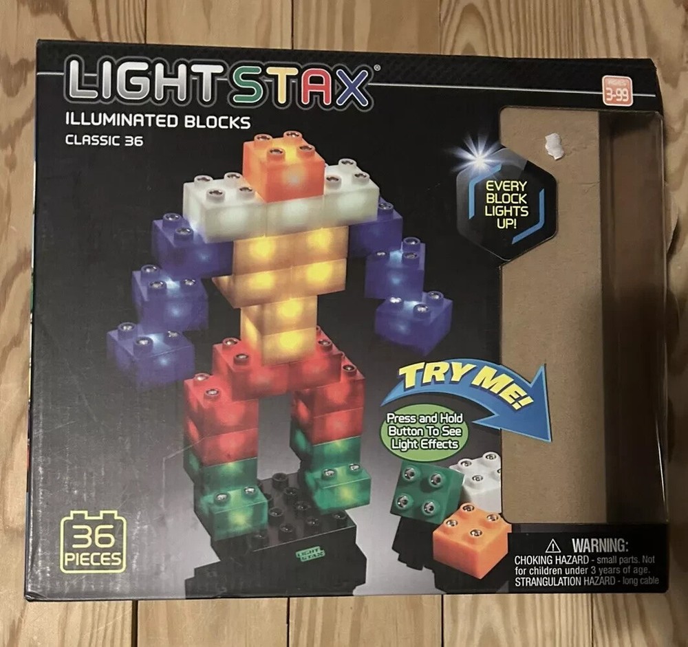 Glow-in-the-Dark Light Stax Building Blocks Set - 36 Illuminated Stackable Bricks for Kids