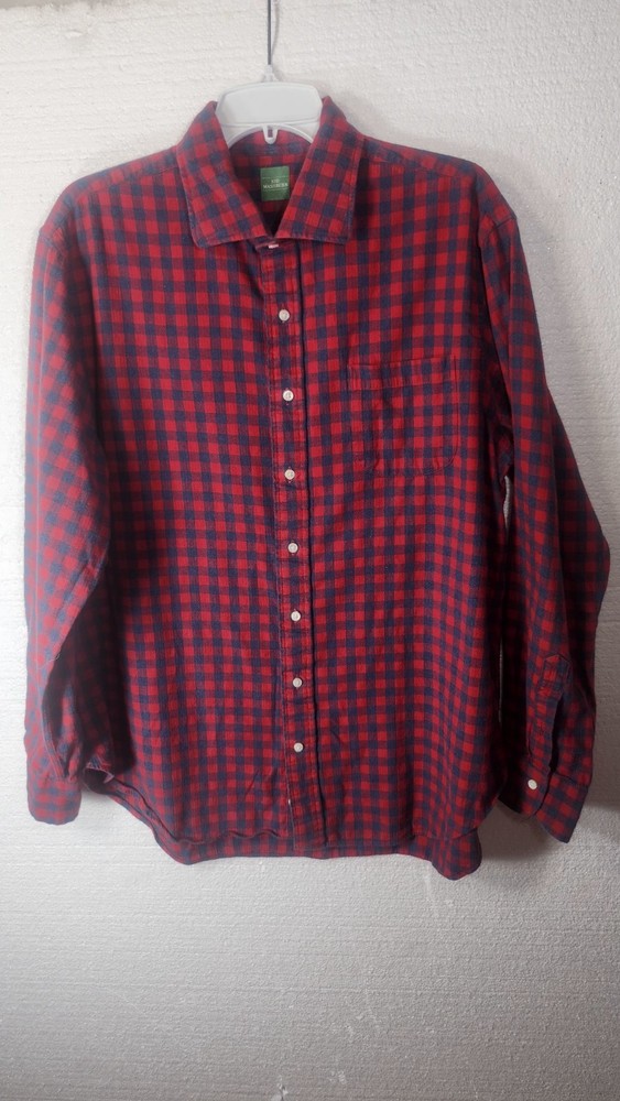 Said Mashburn Shirt Mens  Large Flannel  Plaid Long Sleeve  Button Down