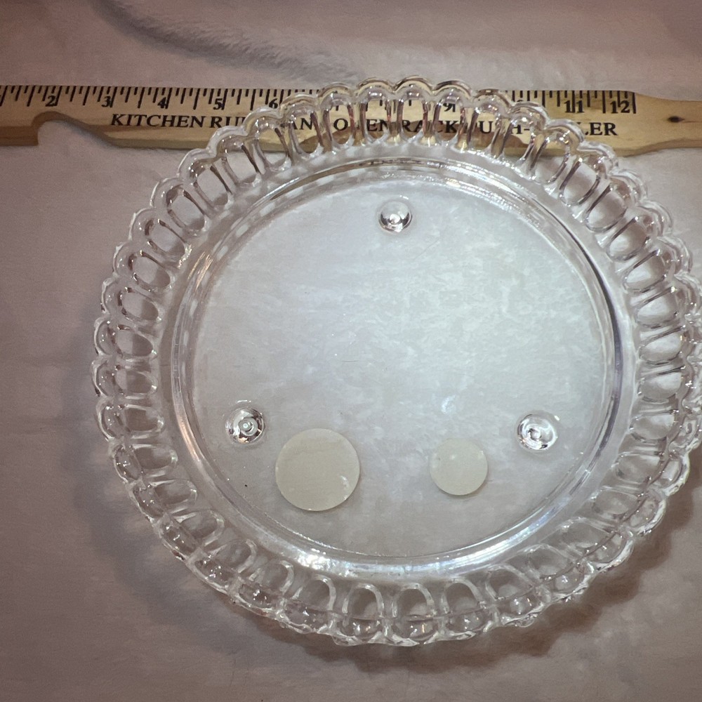 Vintage Looped Crystal Candy Dish with 3 Pointy Feet 8 Inches Rare