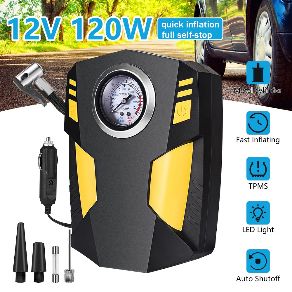 Tire Inflator Car Air Pump Compressor Electric Portable Auto 12V Volt 150 PSI