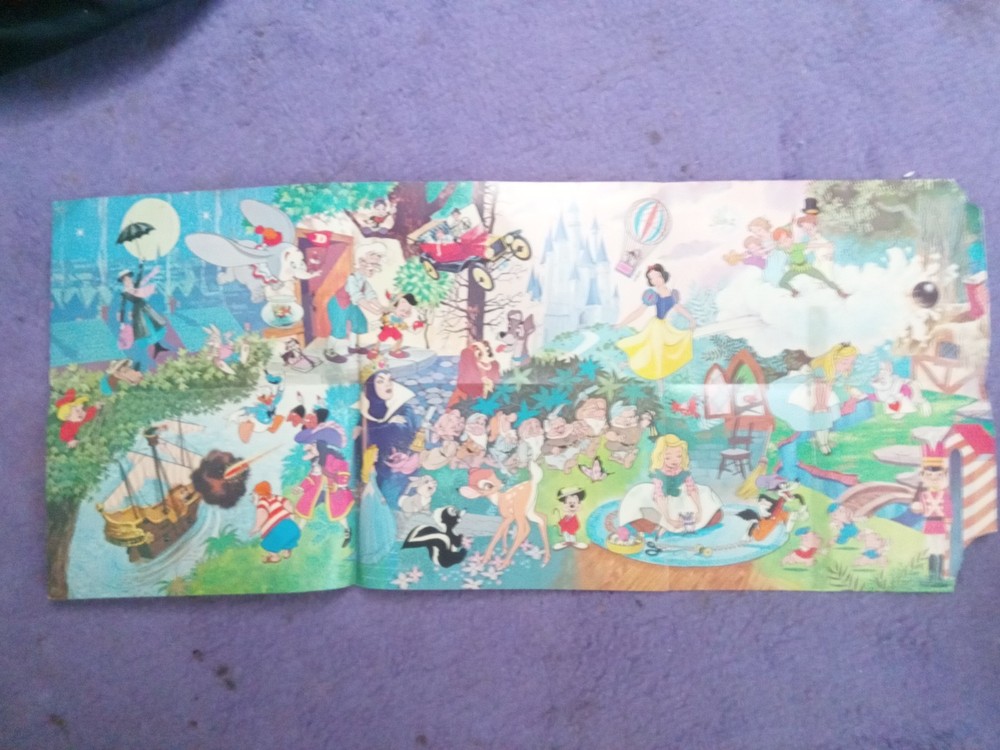 Rare Vintage Wonderful World of Walt Disney Preview Poster from the 80s