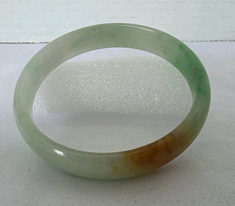 Natural  Jade Bangle Green/ Brown for Women 65 to 75 mm