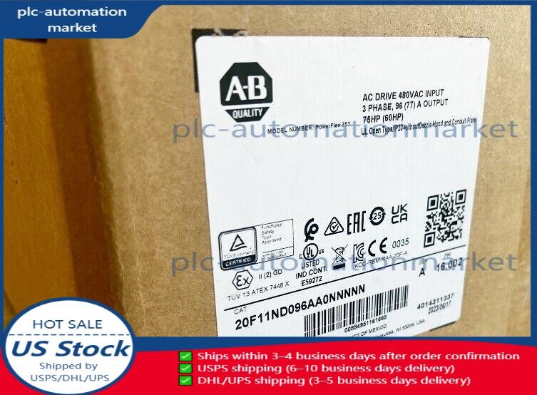 AB 20F11ND096AA0NNNNN NEW IN BOX ALLEN BRADLEY AC DRIVE POWERFLEX 753 REEE SHIP