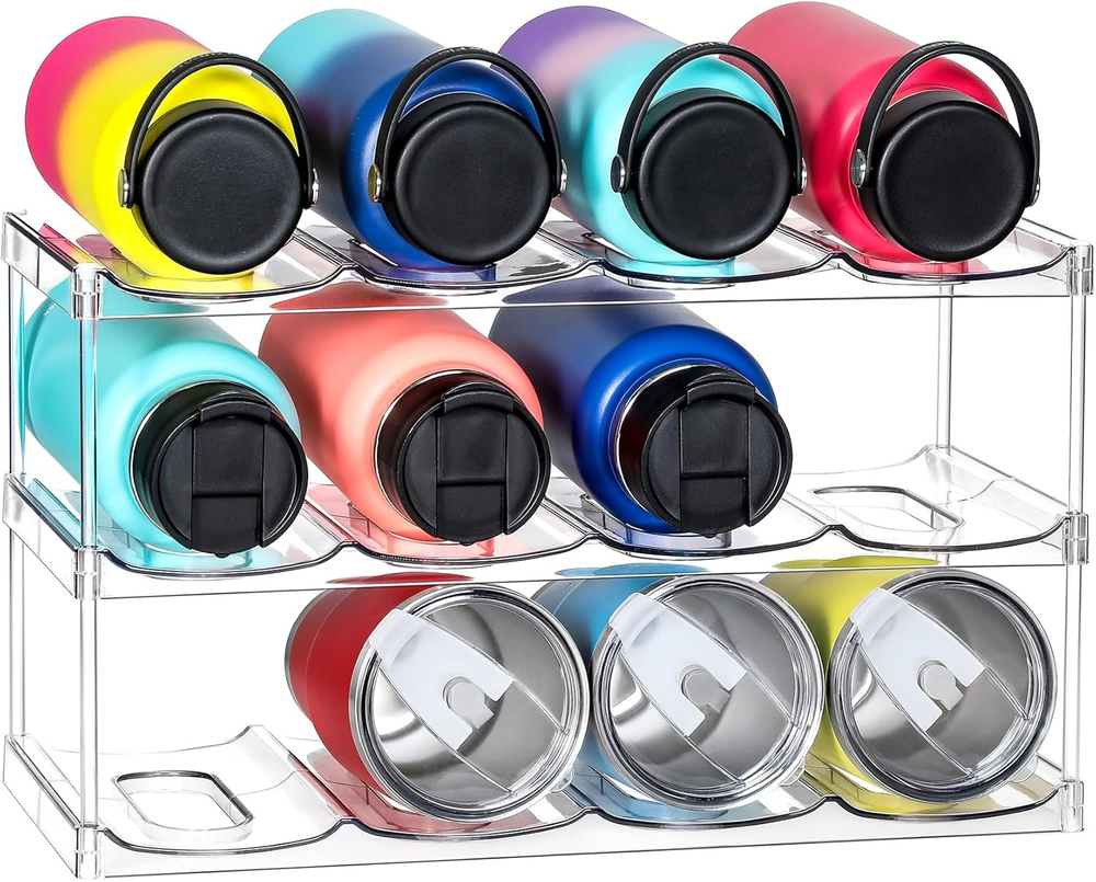 LARGER Compartment - 3 Tier Stackable Water Bottle Organizer Holder - for Stanle