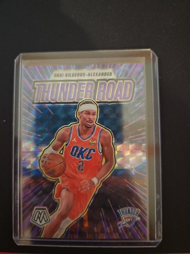 2024-25 Panini Mosaic - Thunder Road Shai Gilgeous-Alexander #7 Fluorescent Purple Mosaic Prizm /175