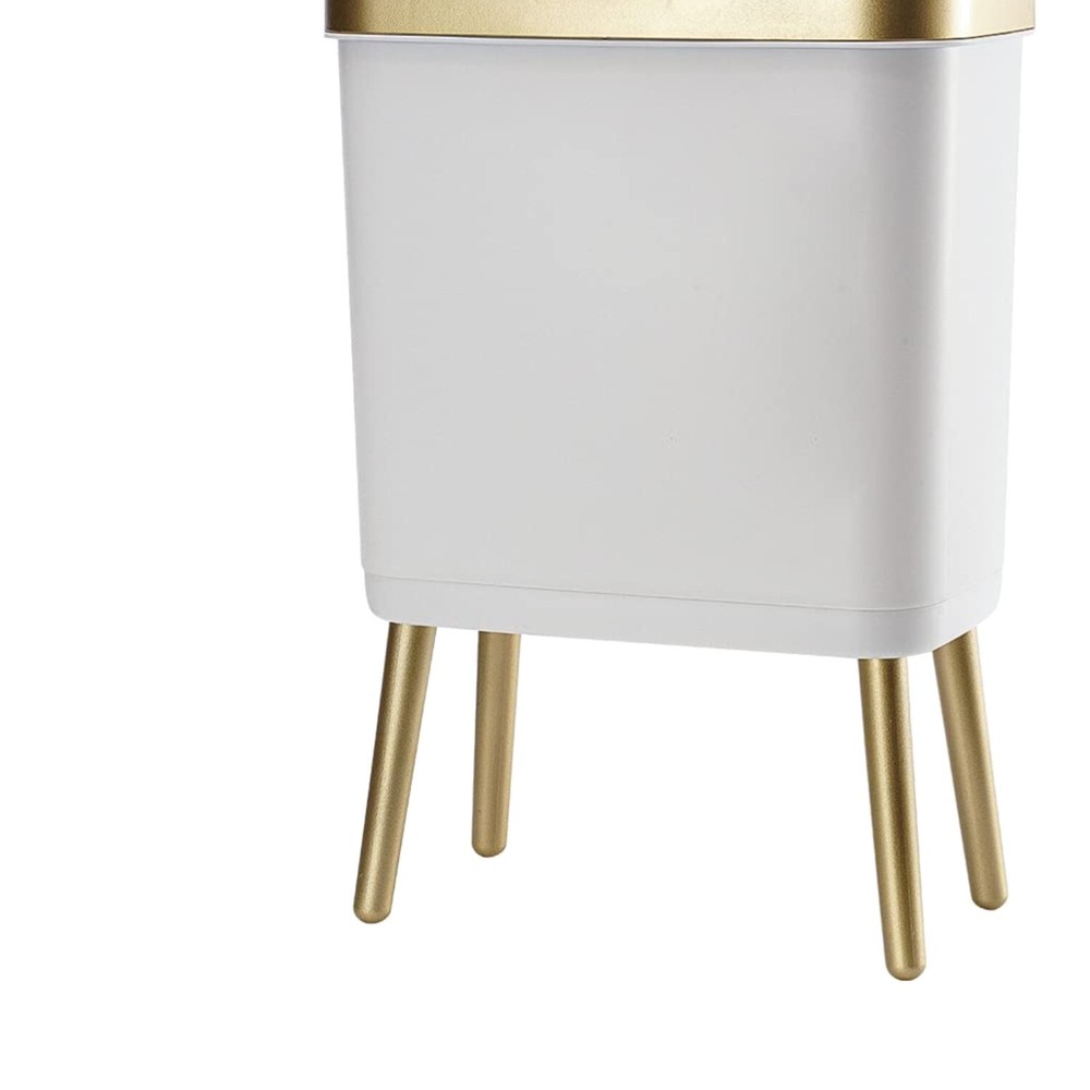 Modern 4-Gallon Press-Top Trash Can with Odor Seal for Stylish Living Spaces