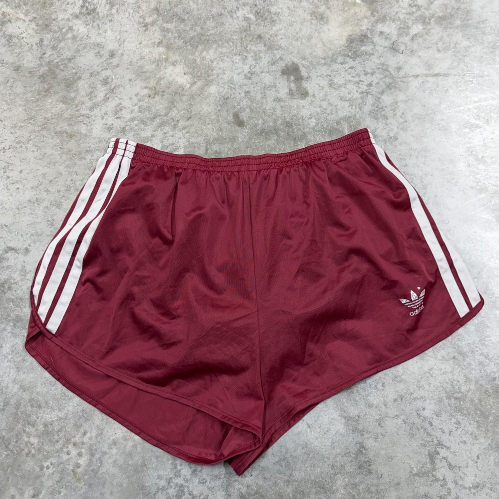 Vintage Adidas Shorts Mens Large Red 70s running track USA made